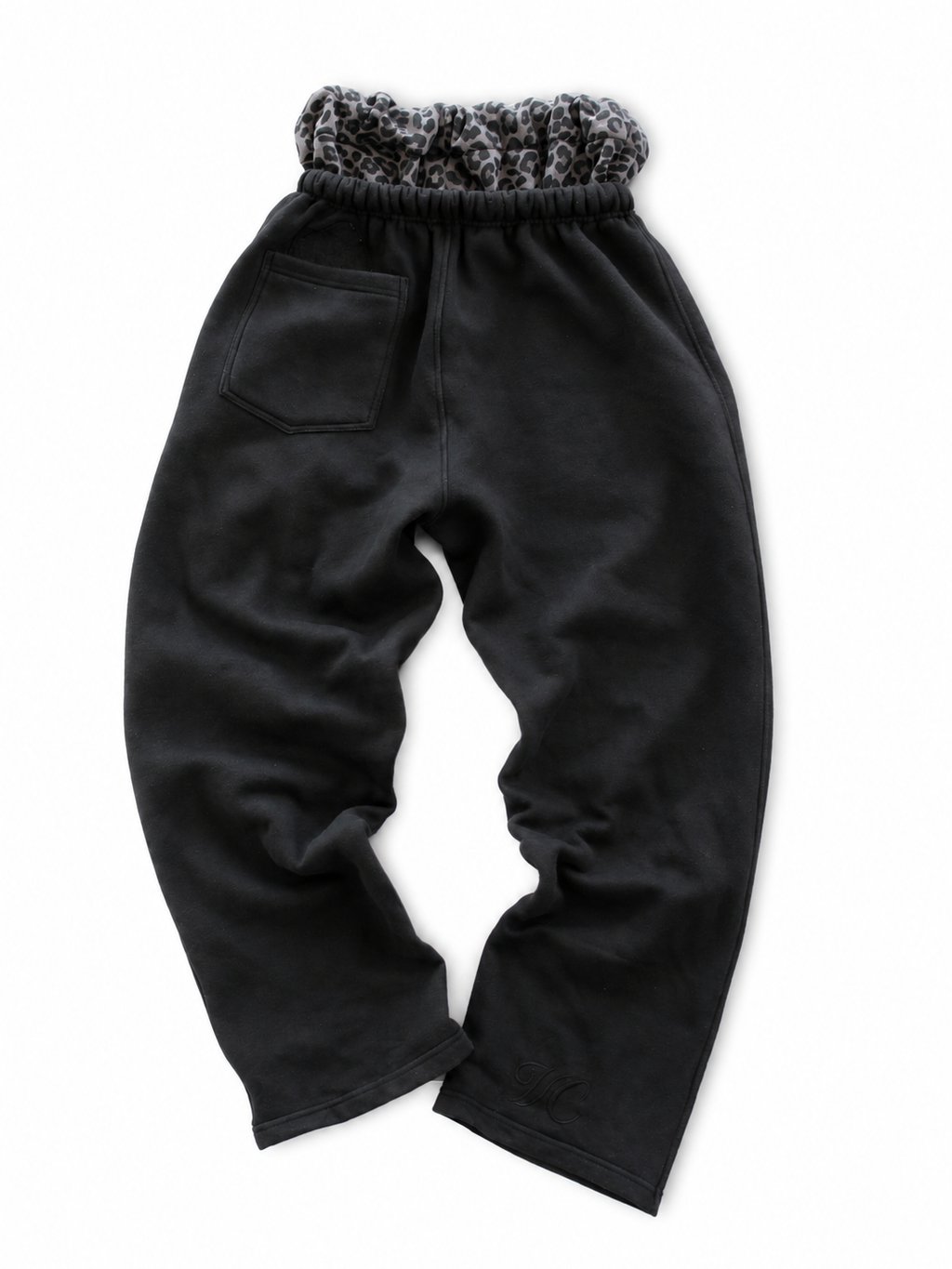 VYNL COLLECTIVE- BLACK DOUBLE WAISTED TRACKPANTS