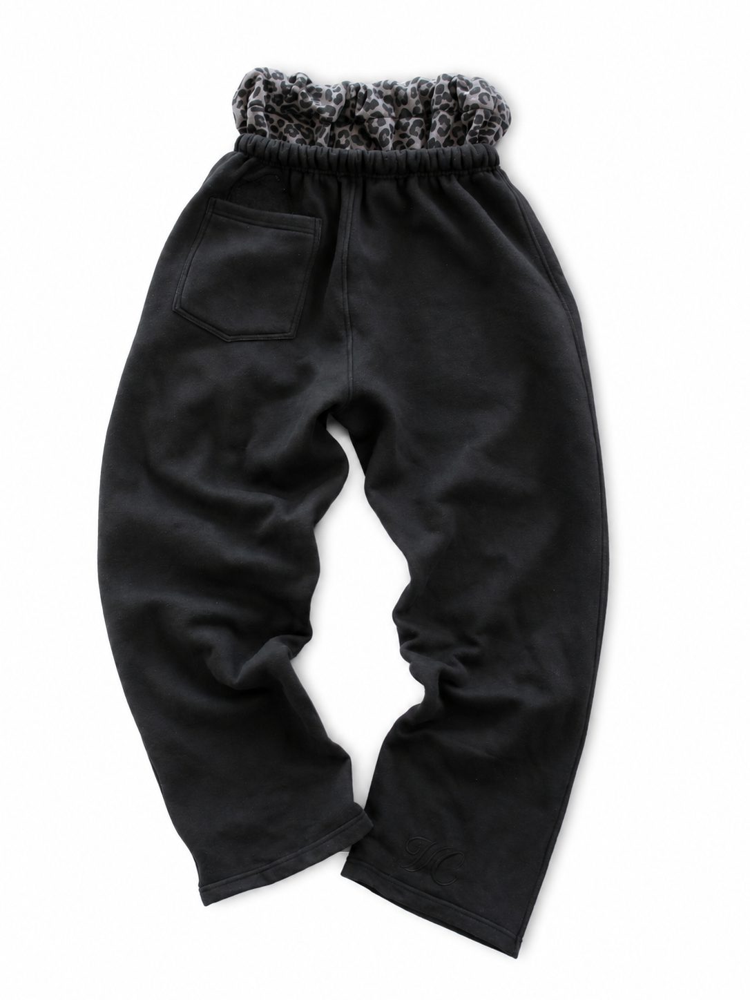 VYNL COLLECTIVE- BLACK DOUBLE WAISTED TRACKPANTS