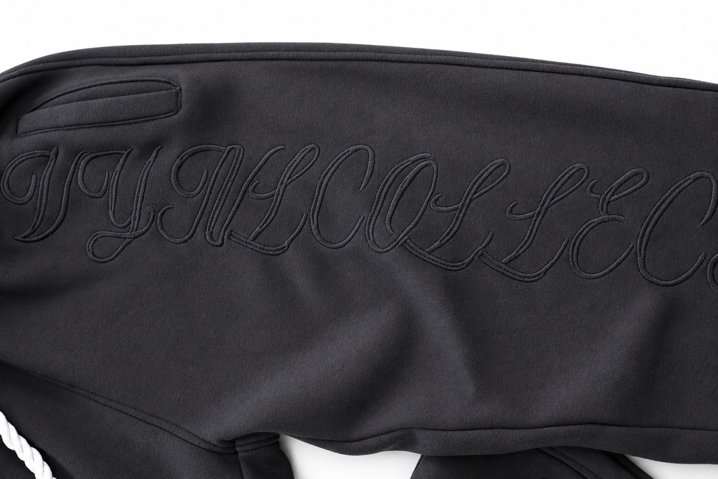 VYNL COLLECTIVE- BLACK DOUBLE WAISTED TRACKPANTS