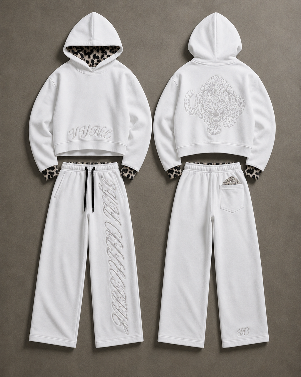 VYNL COLLECTIVE WHITE TRACKSUIT SET