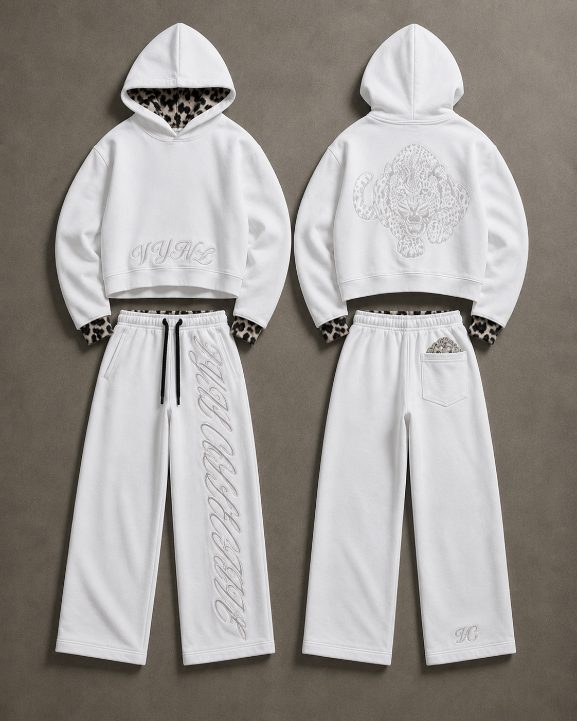 VYNL COLLECTIVE WHITE TRACKSUIT SET