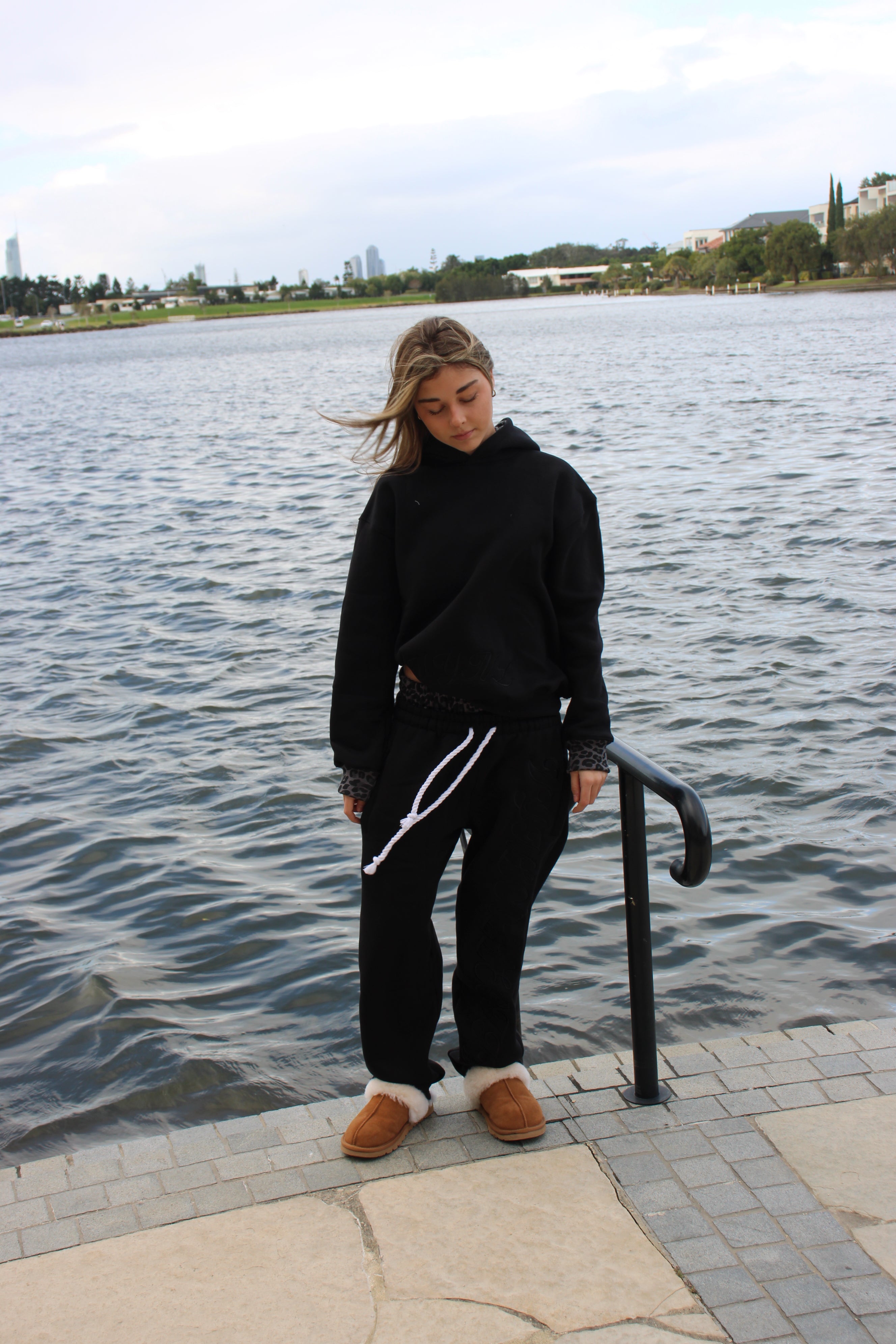 VYNL COLLECTIVE BLACK TRACKSUIT SET