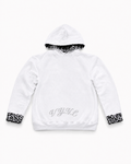 VYNL COLLECTIVE WHITE- LEOPARD PRINT HOODIE